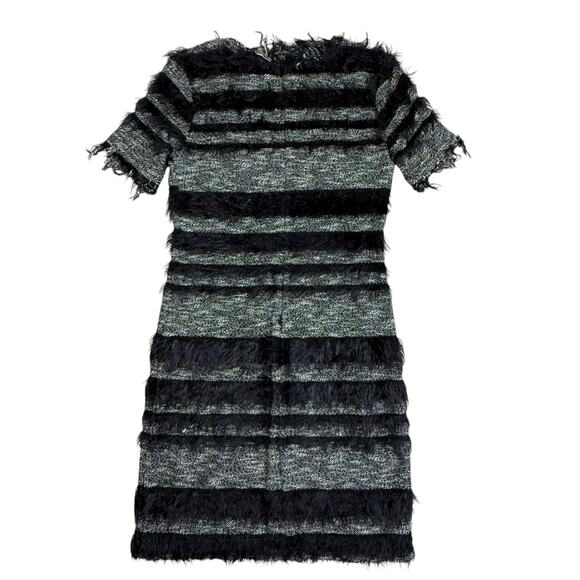 Vintage 1990s Nicole Miller Atelier Tweed Shag Short Sleeve Shift Dress Size 2 - Picture 7 of 9